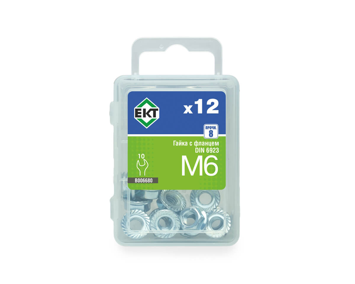 Гайка M 6 с фланцем (упак/12шт)