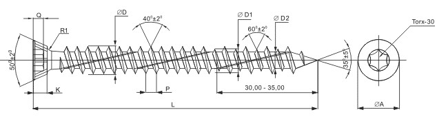 Шуруп для оконных рам WAM 7.5х182 (упак/100шт)