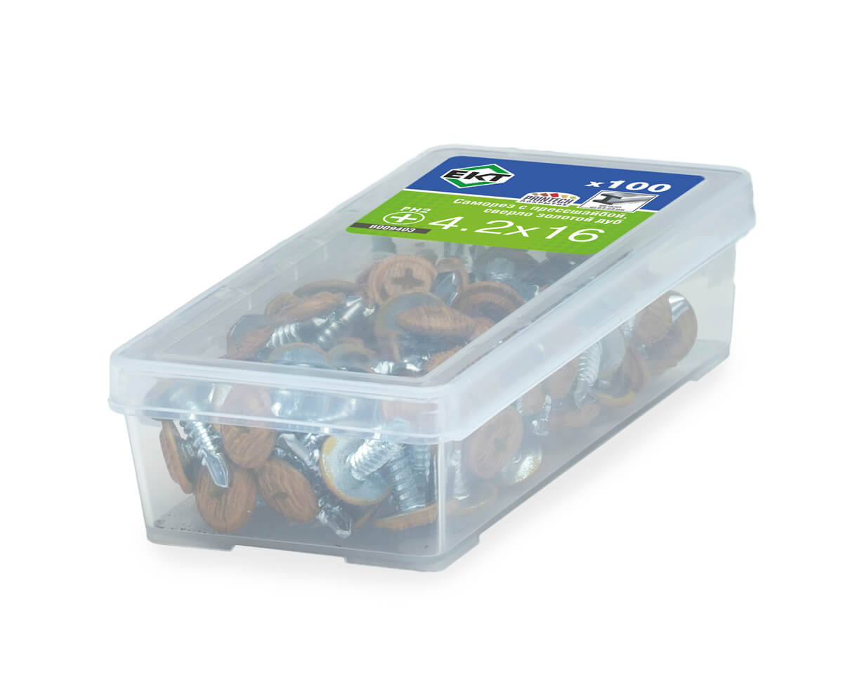 Саморез с п/ш 4.2х16 сверло, PRINTECH (Золотой дуб), ЕКТ (упак/100шт)