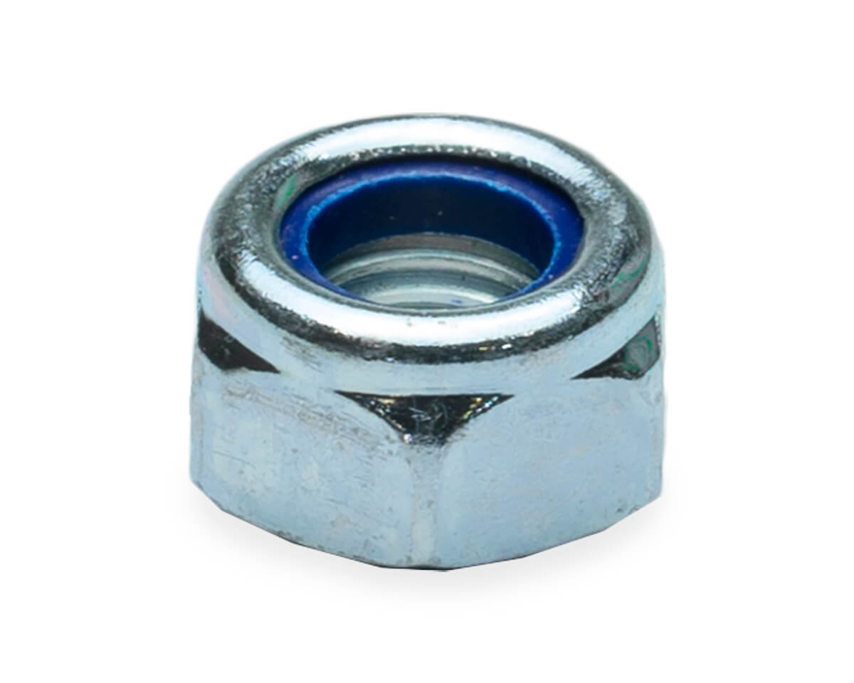 Гайка М10 с контрящим кольцом, DIN 985, цинк, прочн.8 (упак/4шт)