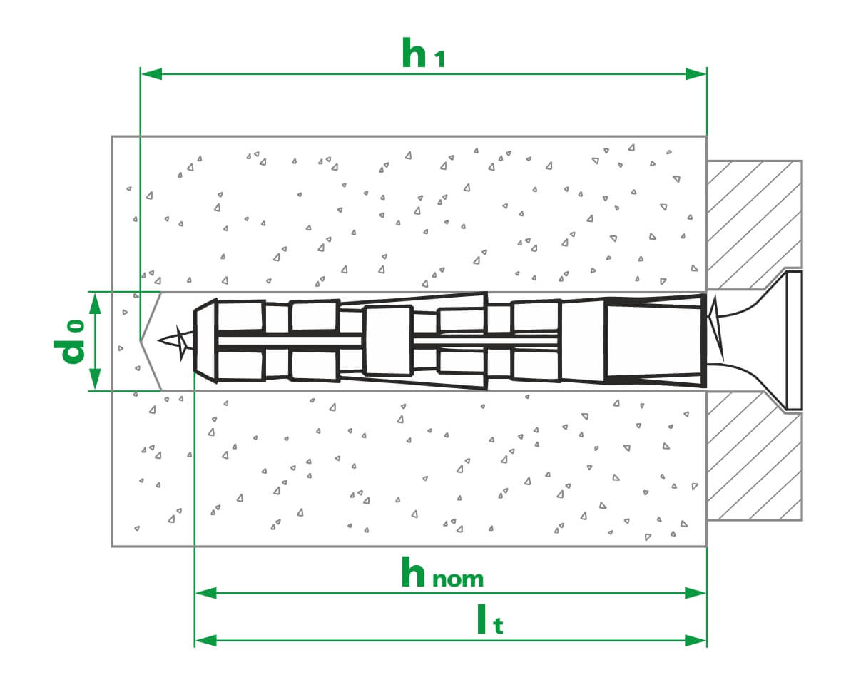 Дюбель распорный 6х50, тип К, РФ (упак/1.000шт)