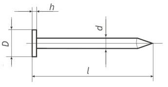 Гвоздь толевый 2,5х40, оцинкованный, РБ (упак/5кг)