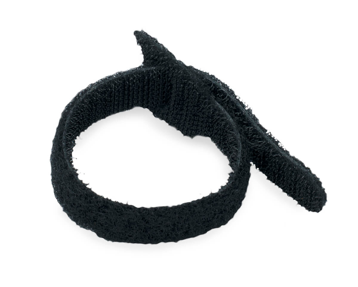 Кабельная стяжка-липучка многоразовая 13х200, черная (упак/100шт)