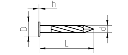 Гвоздь винтовой 3,4x60, РБ (упак/5кг)