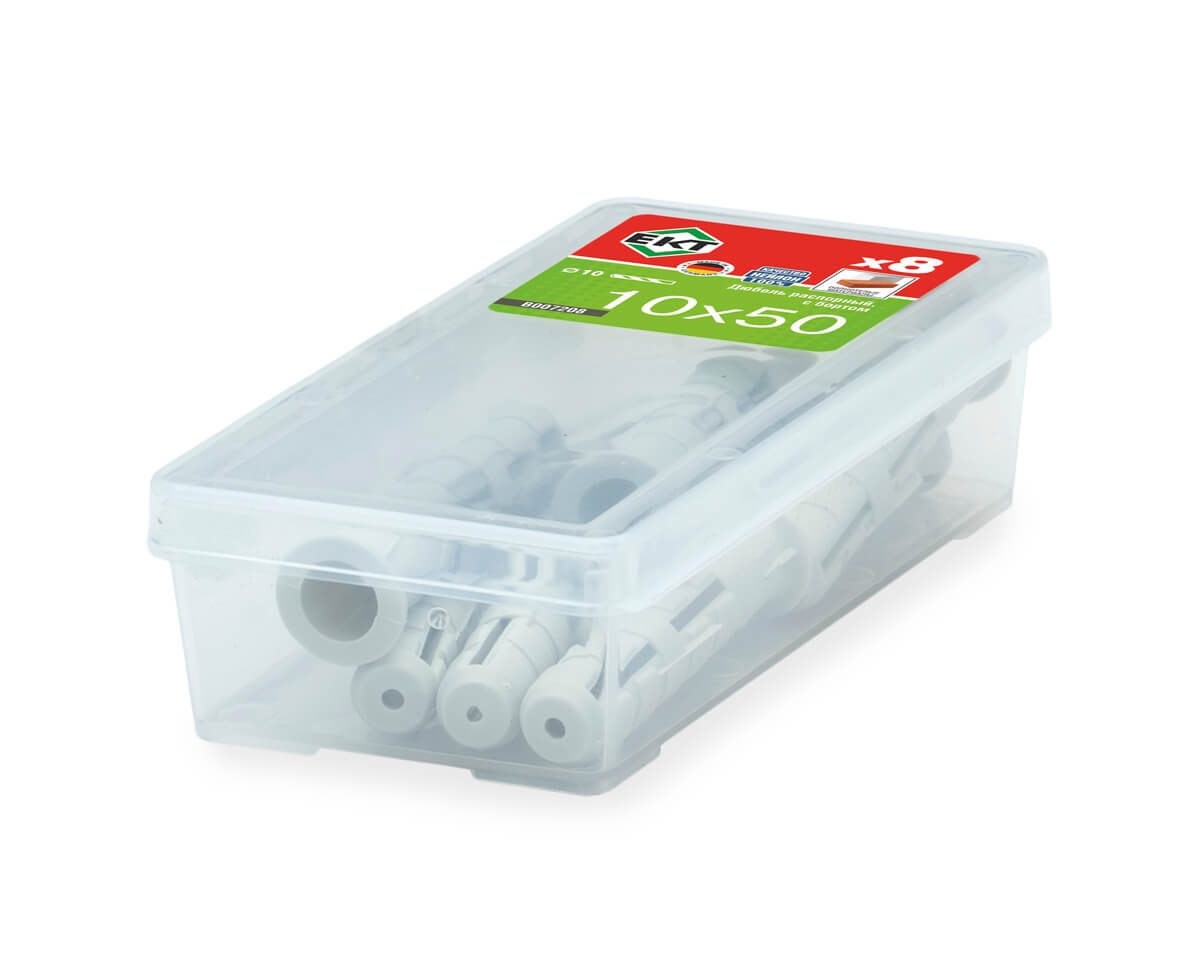 Распорный дюбель с бортом KEW KSD S 10х50, НЕЙЛОН (упак/8шт)