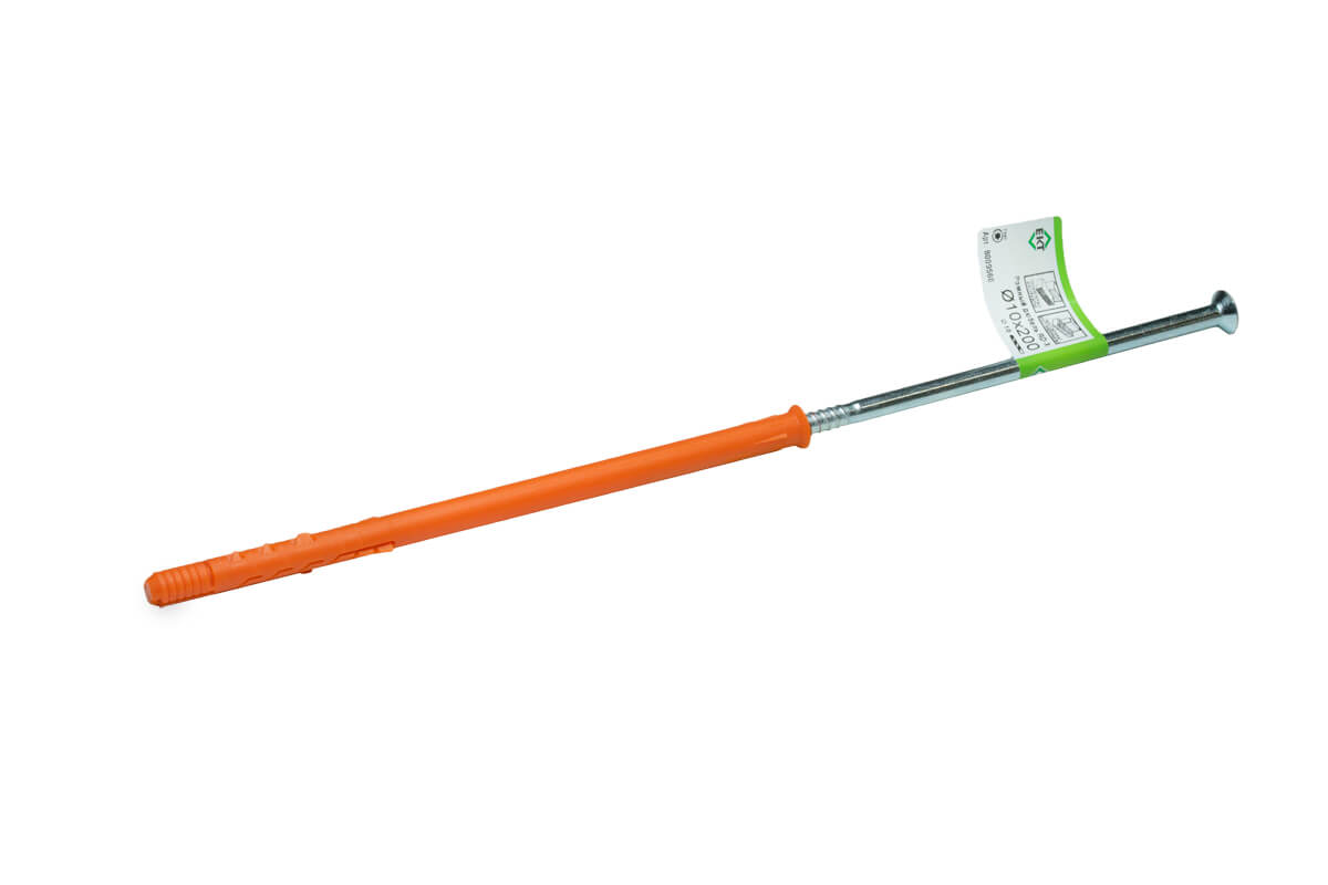 Рамный дюбель с шурупом ЕКТ RD-X 10x200 потай, НЕЙЛОН (с этик./1шт)