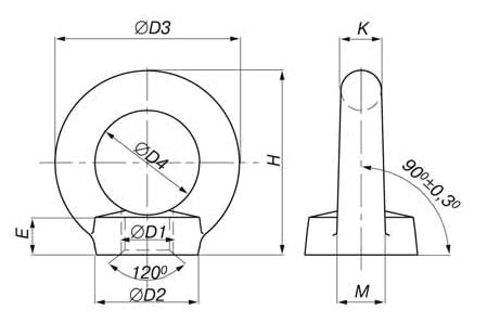 Рым-гайка М12, DIN582 (упак/10шт)