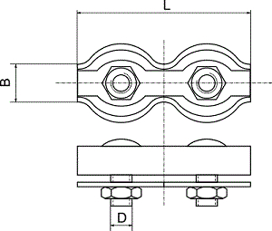 Зажим для стальных канатов 4 мм, двойной, оцинк. (упак/25шт)