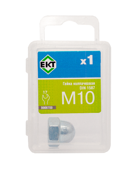 Гайка М10 колпачковая, DIN 1587, цинк, прочн.6 (упак/1шт)
