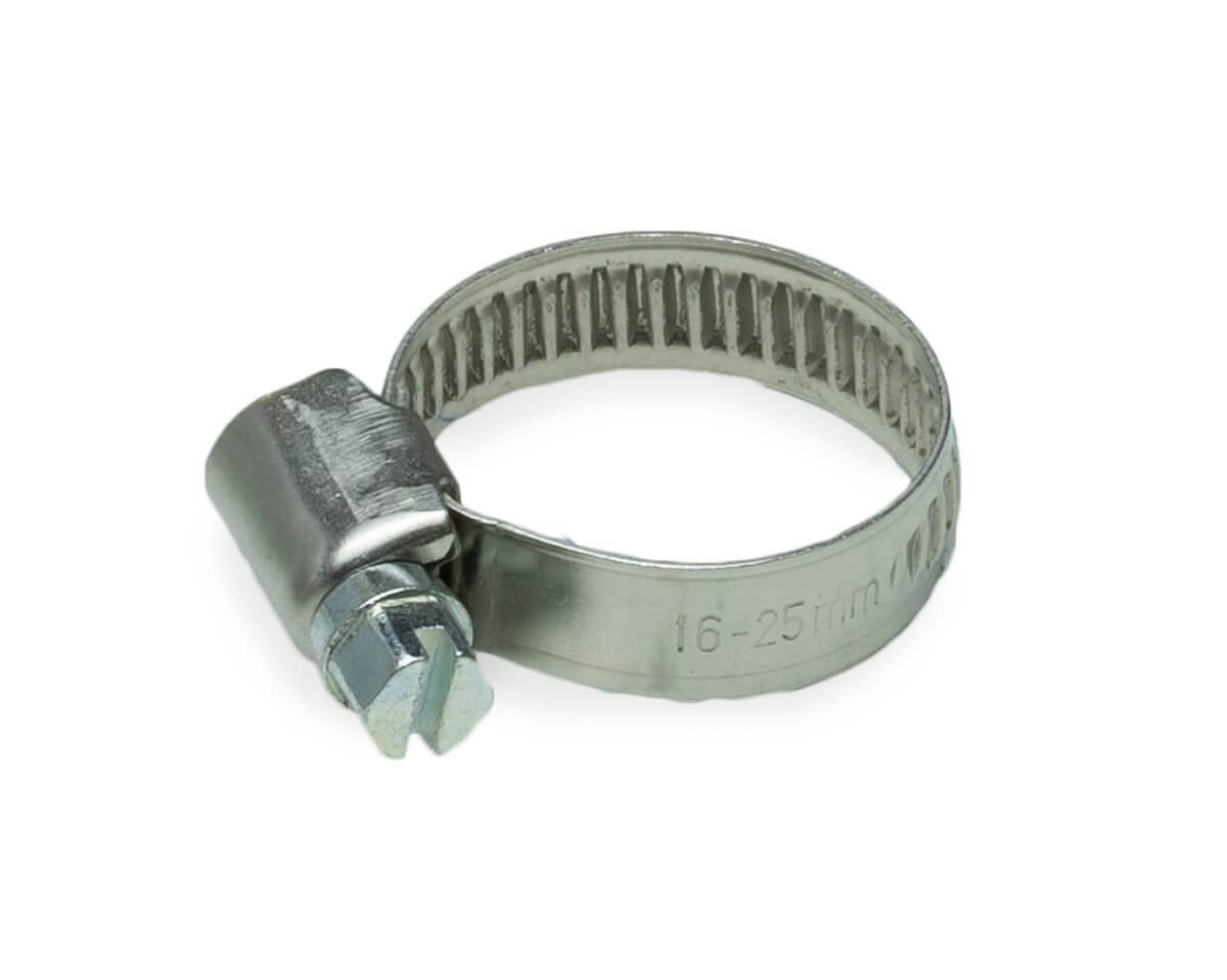 Хомут червячный (16-25 мм), ширина 9 мм, DIN3017-1, НЕРЖ. СТАЛЬ A2, W4, винт нерж. (упак/10шт)