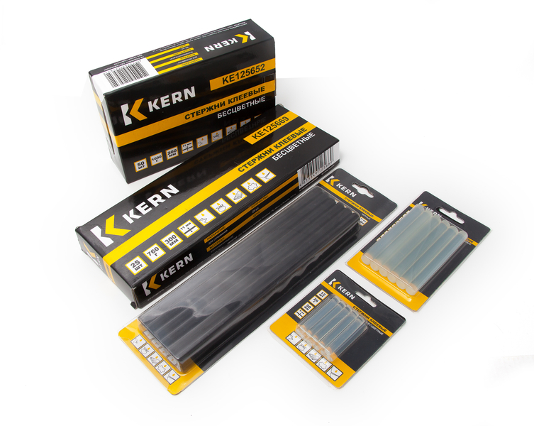 Стержни клеевые 8/50мм 26г, бесцвет. KERN (упак/12шт)