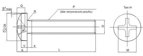 Винт с полуцилиндр. головкой PH 4х10, DIN7985, НЕРЖ. СТАЛЬ (упак/50шт)