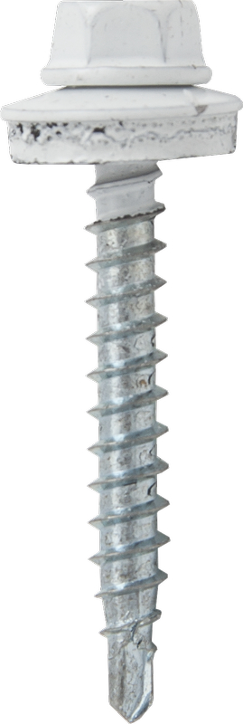 Саморез кровельный с резин. прокл. 4.8х38, сверло PT1, RAL 9003 (белый сигнальный) (упак/200шт)