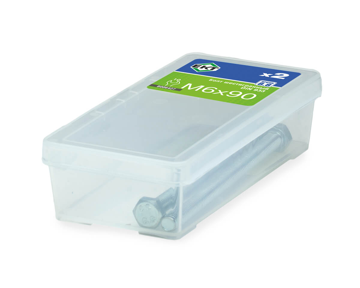 Болт шестигранный 6х 90, цинк, прочн. 8.8 DIN 933 (упак/2шт)