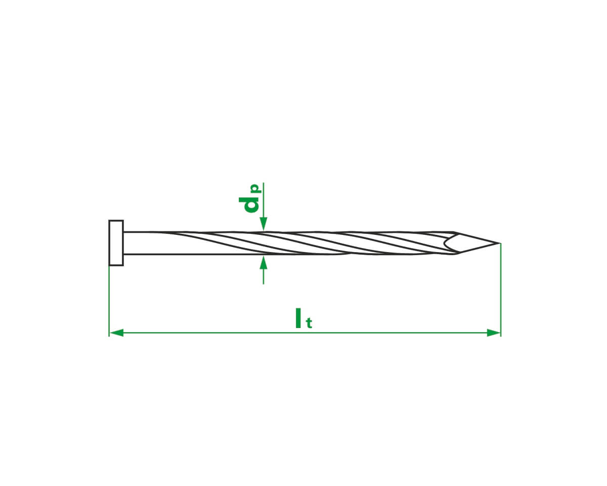 Гвоздь винтовой 3,4x60, РБ (упак/5кг)