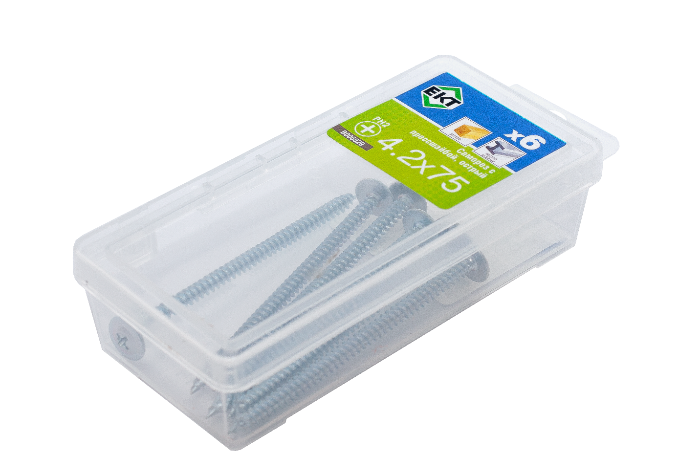 Саморез с п/ш, острый 4,2х75 (упак/6шт)