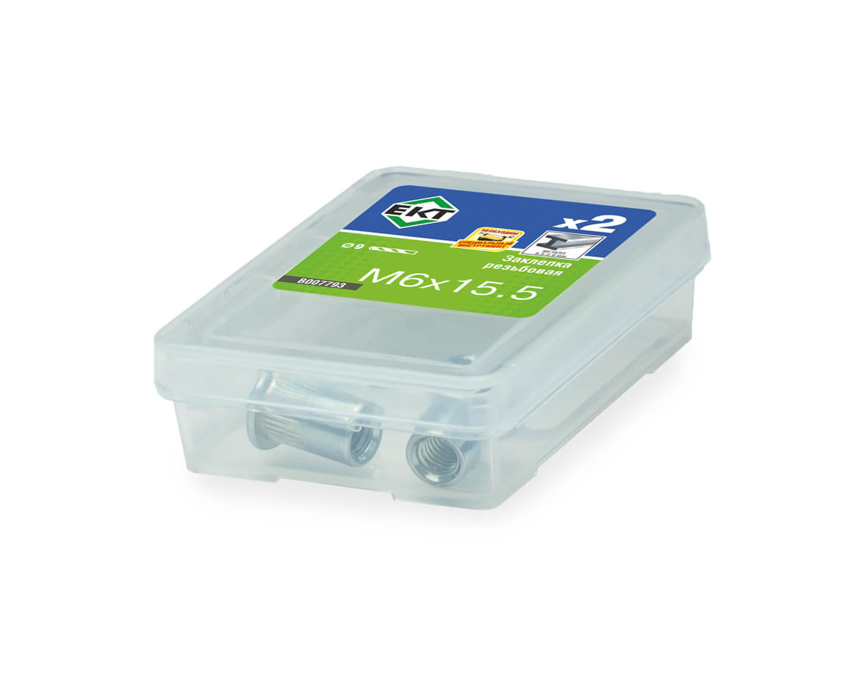 Заклепка резьб. M6x15.5/0530, цинк.,цил.борт (упак/2шт)