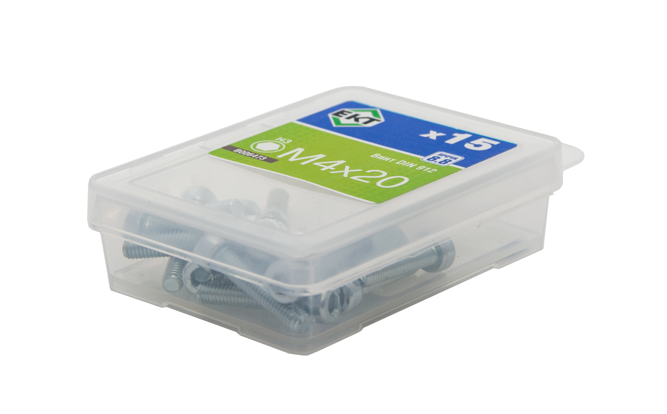 Винт 4х20 с цилиндр.гол.и внутр.шестигр., цинк,прочн.8.8 DIN 912 (упак/15шт)