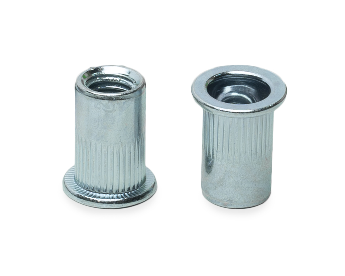Заклепка резьб. M8x18.5/1035, ст.,оцинк.,цил.борт,насечка на теле и борт. (упак/100шт)