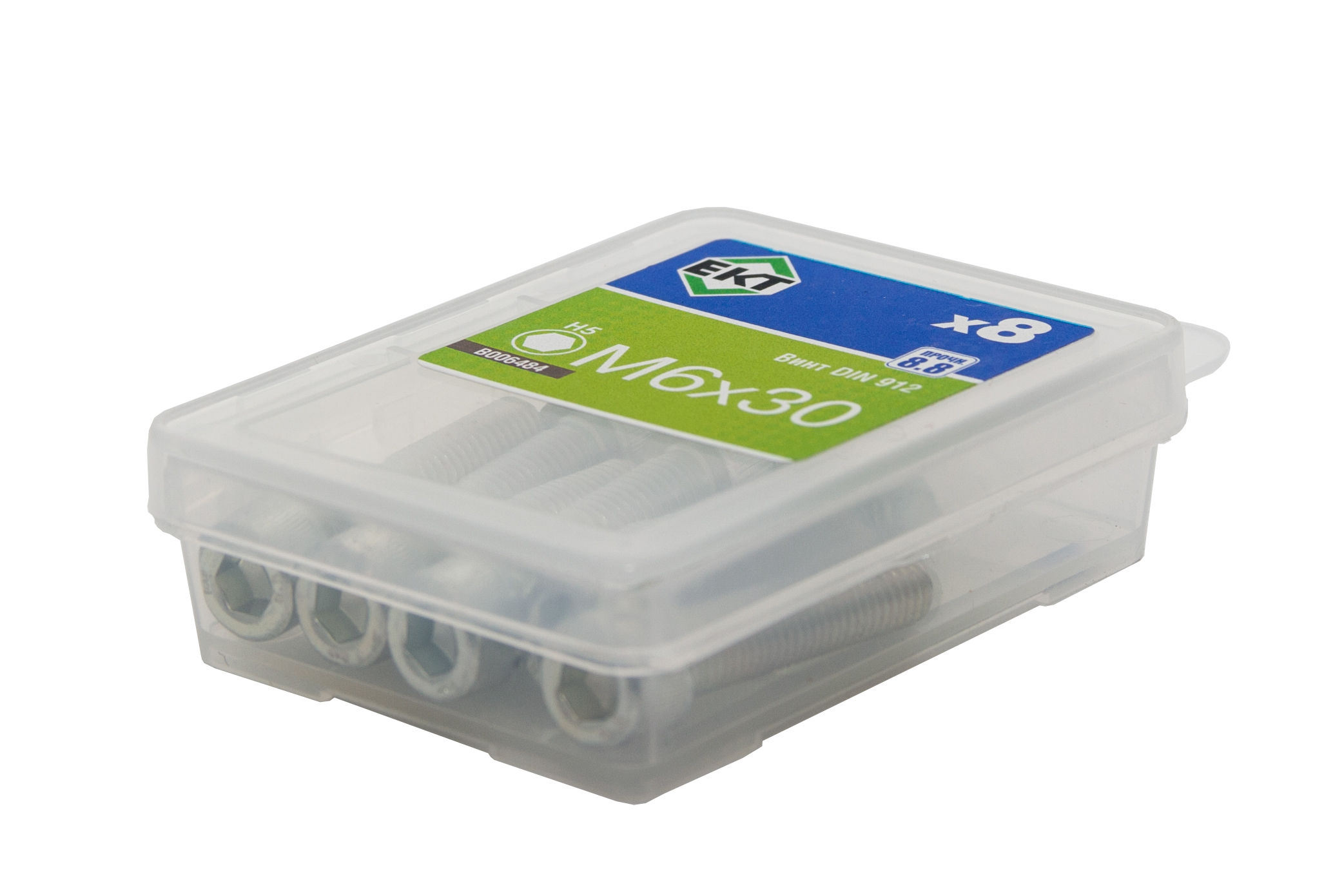 Винт 6х 30 с цилиндр. гол. и внутр. шестигр., цинк, прочн. 8.8 DIN912 (упак/8шт)