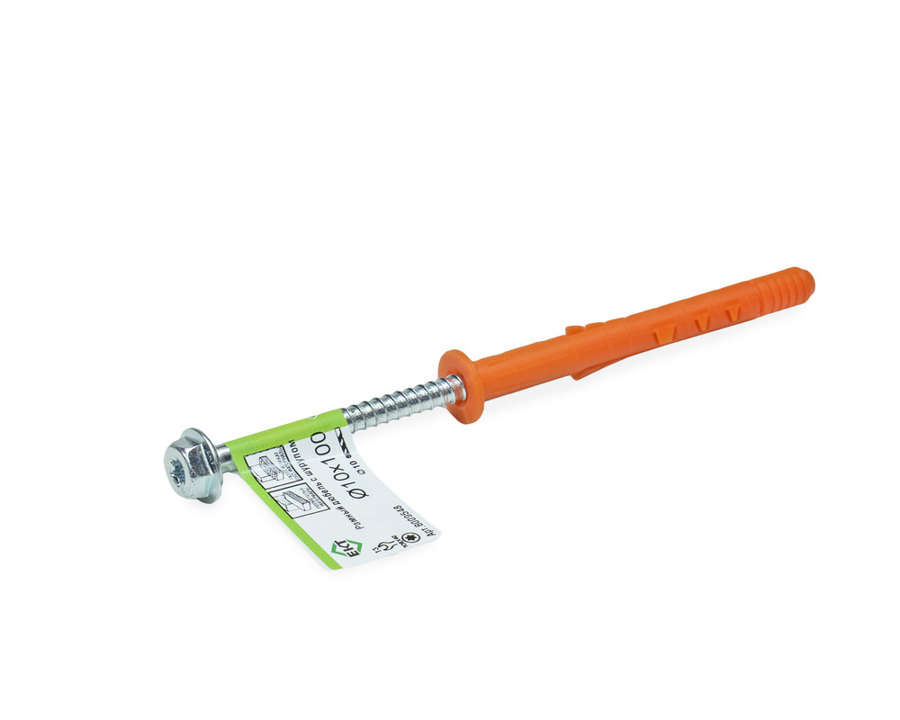 Рамный дюбель с шурупом ЕКТ RD-H 10x100 цилиндр, НЕЙЛОН (с этик./1шт)