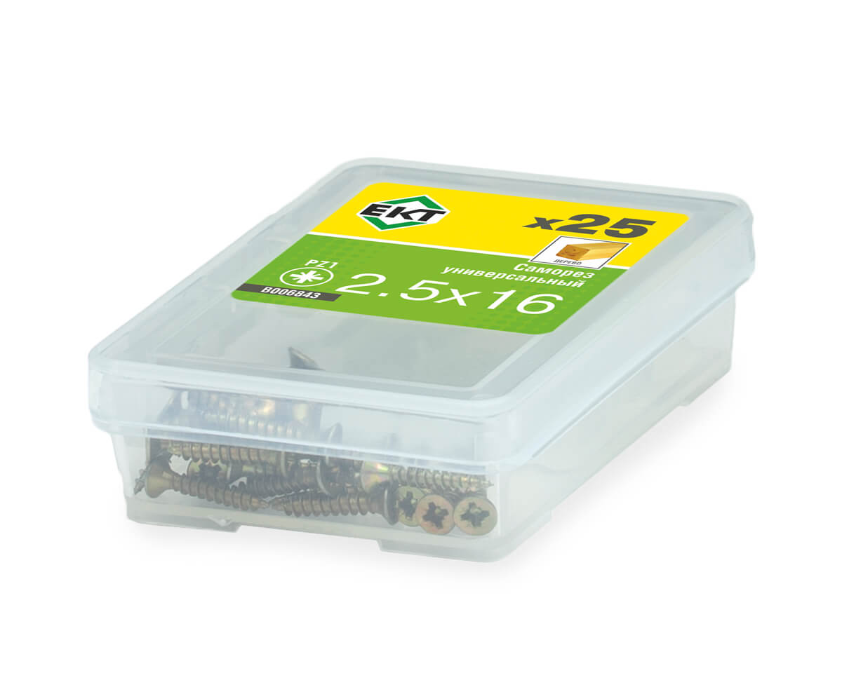 Саморез, желтый цинк 2.5х16 (упак/25шт)