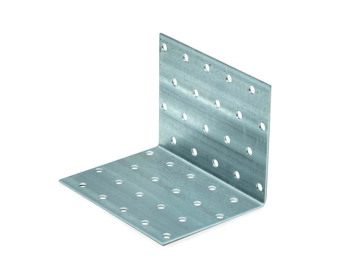 Уголок крепежный равносторонний KUR 80x80x100x2.0мм, белый цинк (упак/25шт)