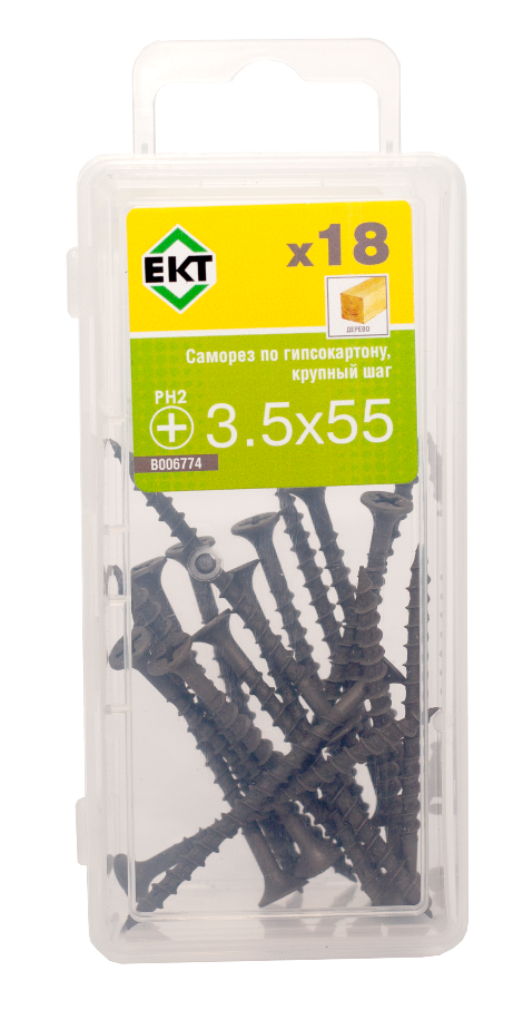Саморез по ГК, крупный шаг 3,5х55 (упак/18шт)