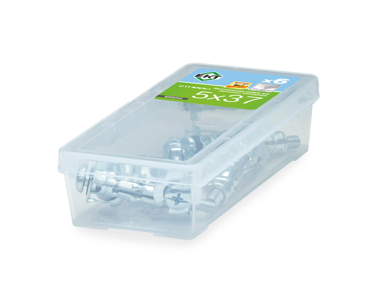 Дюбель металлический 5х37 мм, для пустотелых конструкций, ЕКТ (упак/6шт)