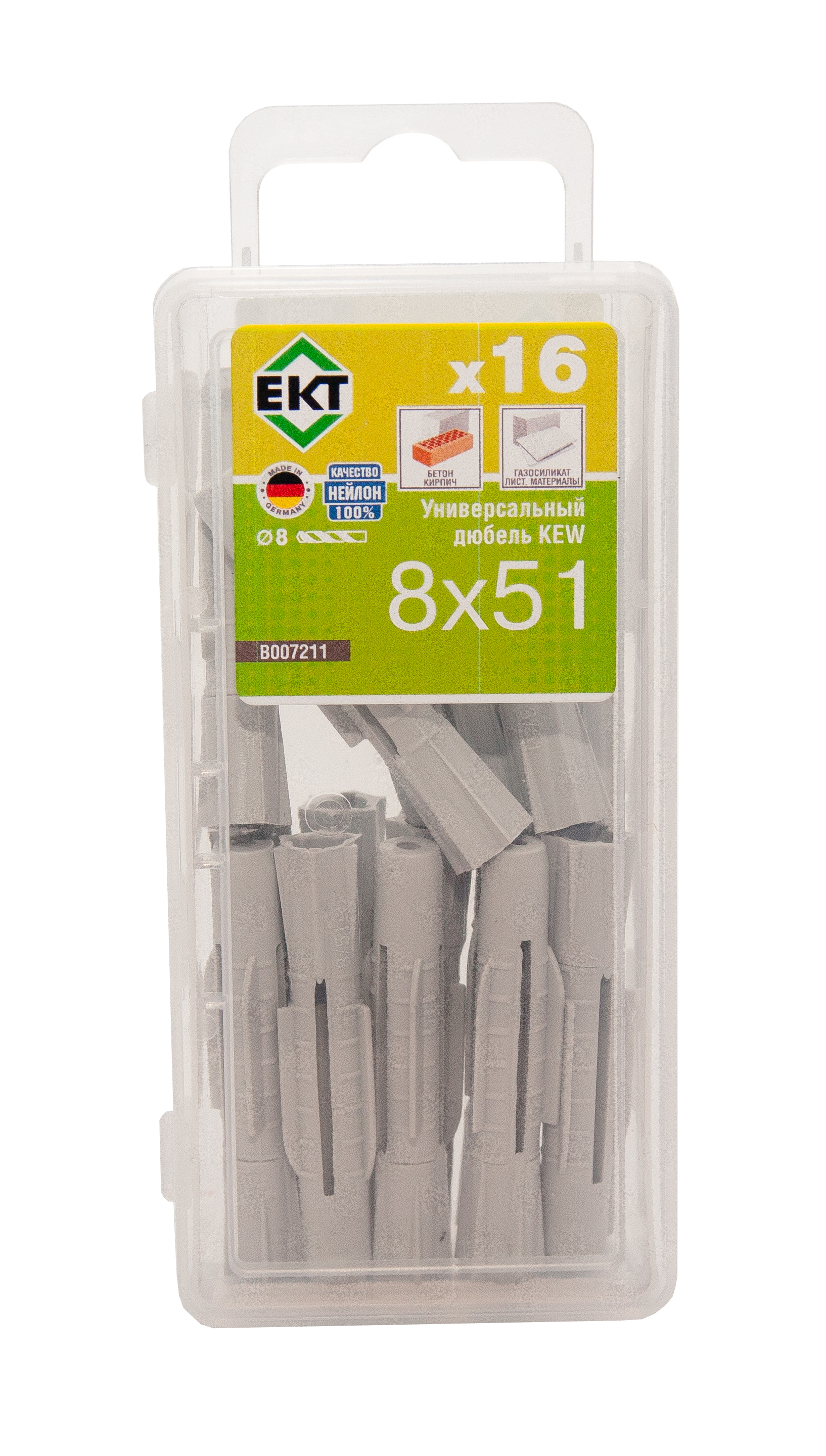 Универсальный дюбель KEW UDD 8x51, НЕЙЛОН (упак/16шт)