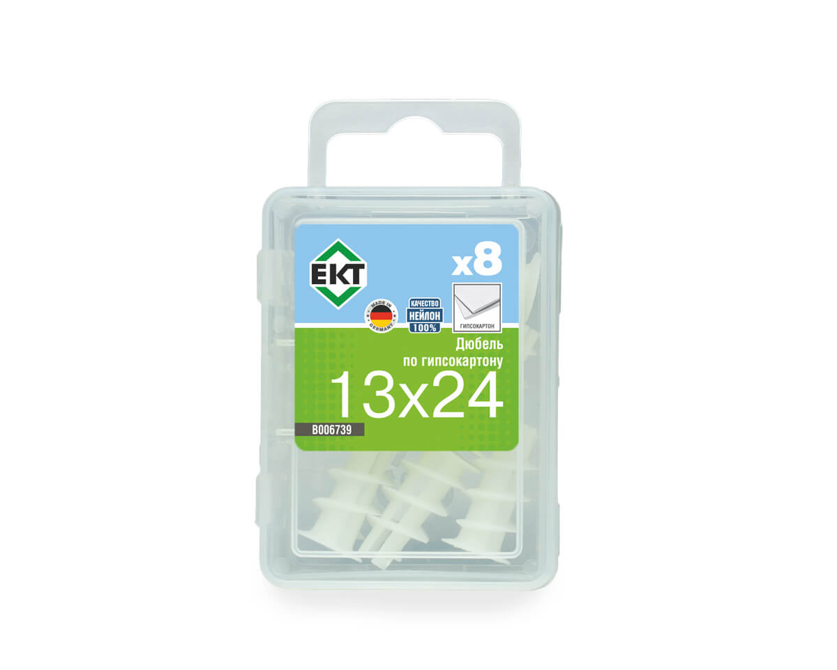 Пластмассовый дюбель GKD по гипсокартону, НЕЙЛОН (упак/8шт)