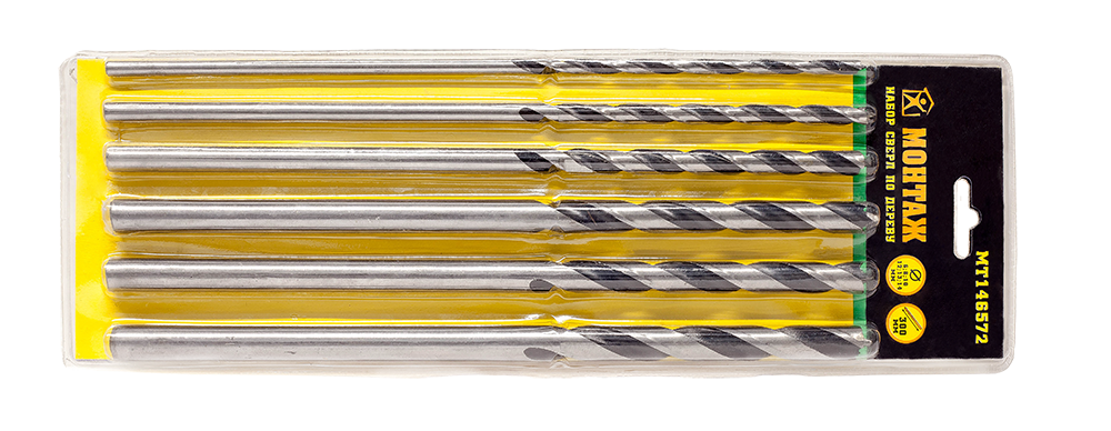 Набор сверл по дереву 6-14мм, ц/х МОНТАЖ (набор/6шт)