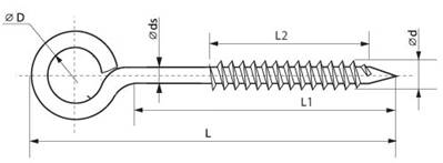 Шуруп-кольцо SSE, 8/6х45, цинк (упак/1000шт)