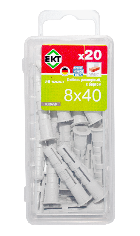 Распорный дюбель с бортом KEW KSD S 8х40, НЕЙЛОН (упак/20шт)