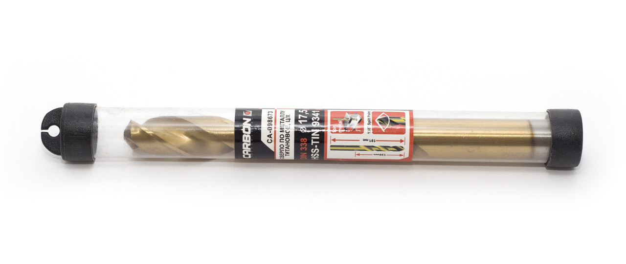 Сверло по металлу титан. 17,5x130x191мм HSS M2-TiN, ц/х, DIN338 CARBON (шт)