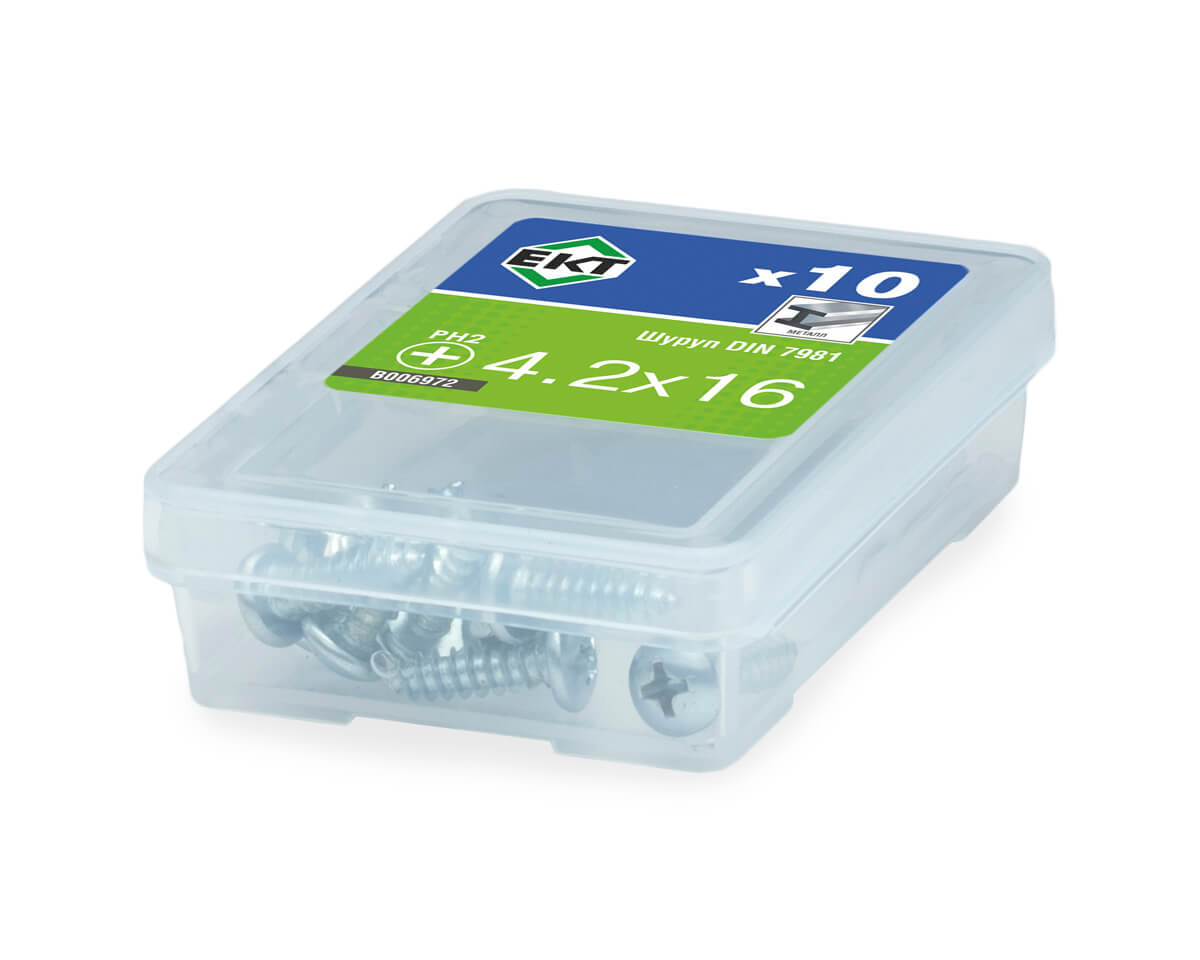 Шуруп 4.2х16, полукруглая головка, шлиц PH, цинк, DIN 7981 (упак/10шт)