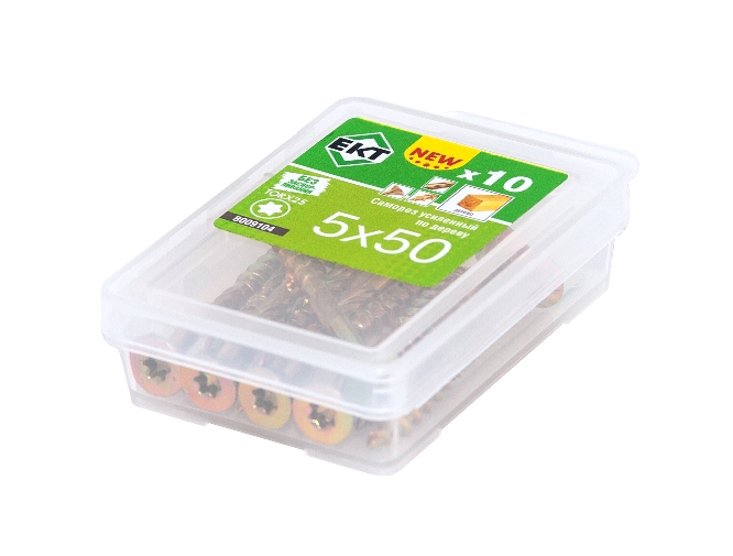 Саморез усиленный по дереву TORX25 5.0x50, потай, желт. цинк (упак/10шт)