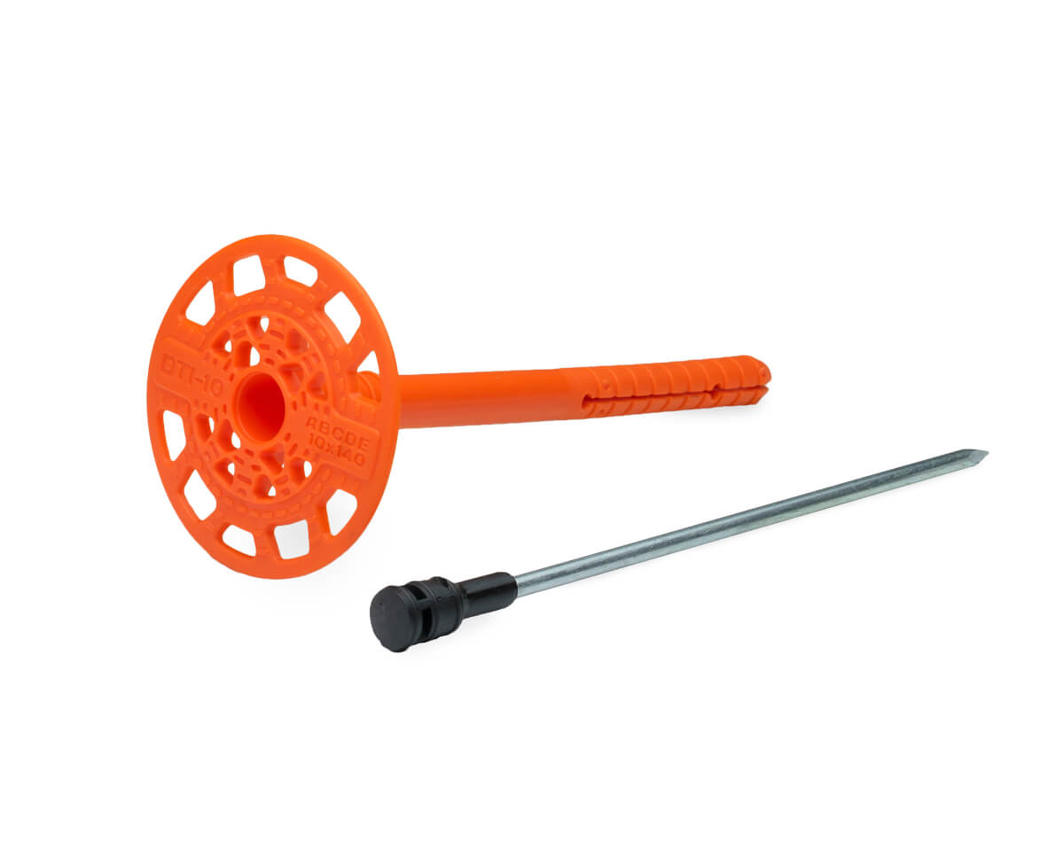 Дюбель тарельчатый 10х140 со стальным гвоздем с термоголовкой DTI-10 (упак/300шт)