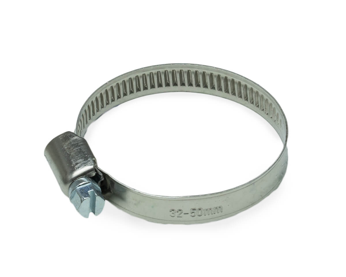 Хомут червячный (32-50 мм), ширина 9 мм, DIN3017-1, НЕРЖ. СТАЛЬ A2, W4, винт нерж. (упак/10шт)