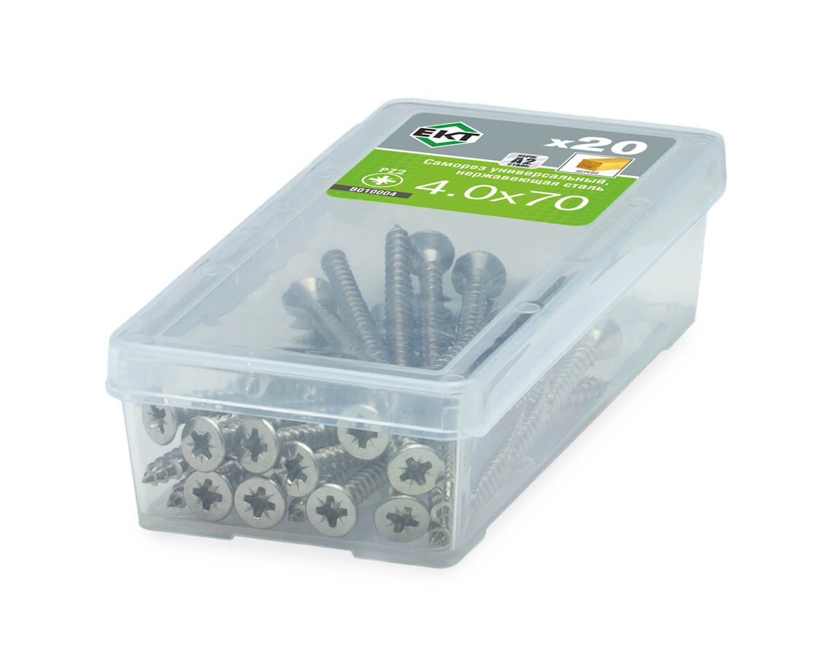 Саморез универсальный 4.0х70, НЕРЖ. СТАЛЬ, ЕКТ (упак/20шт)