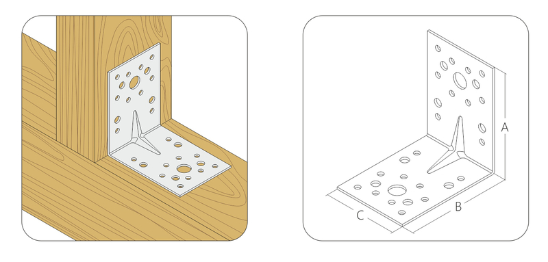 Уголок крепежный усиленный 50x50x35x2,0 мм KUU-50 (шт)