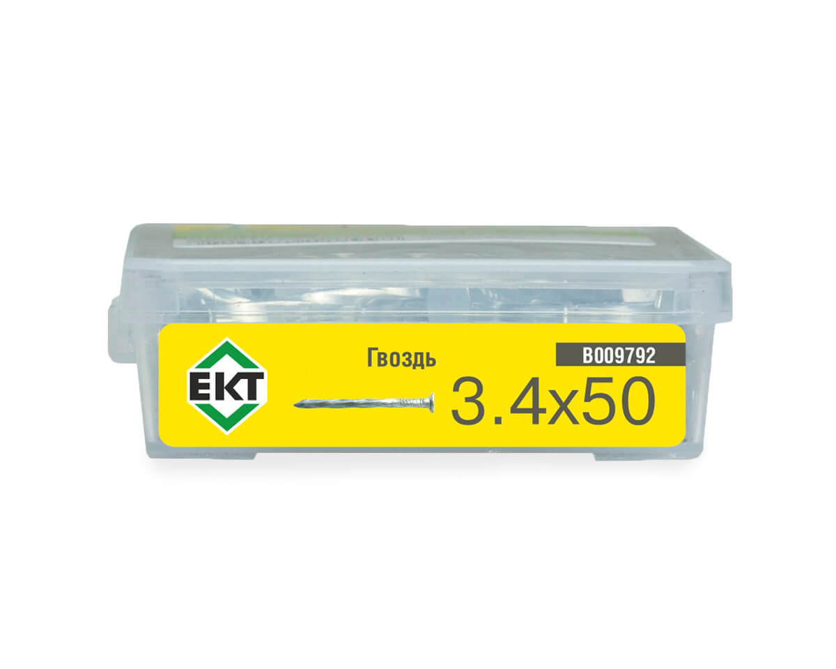 Гвоздь винтовой, 3.4x50, цинк, в пласт.контейнере, ЕКТ (упак/0.4кг)