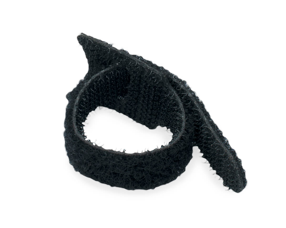 Кабельная стяжка-липучка многоразовая 12х135, черная (упак/100шт)