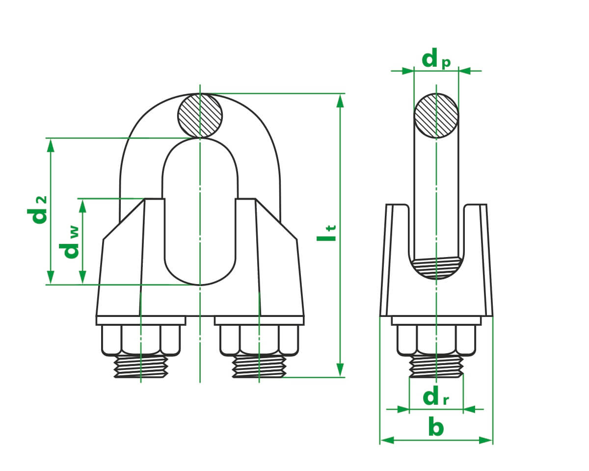 Зажим канатный М3, DIN741 (упак/50шт)