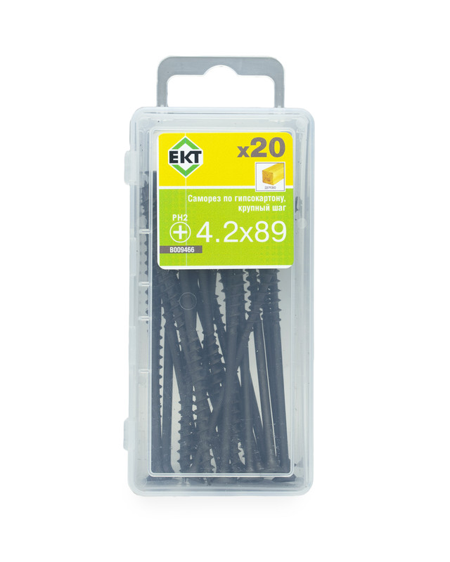 Саморез по ГК 4.2х89 крупный шаг (к дереву), фосфат., ЕКТ (упак/20шт)