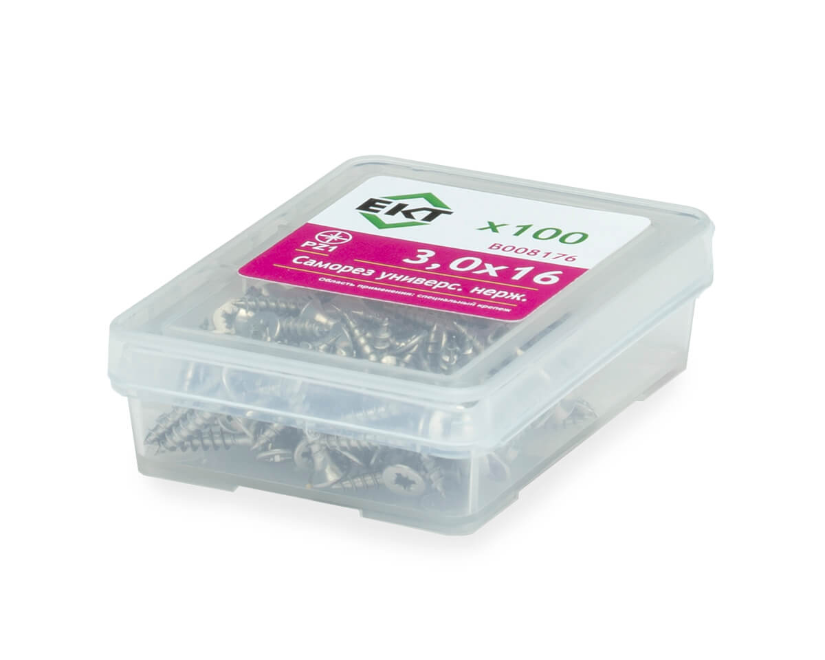 Саморез универсальный SU-S, 3,0х16, нерж. сталь (упак/100шт)