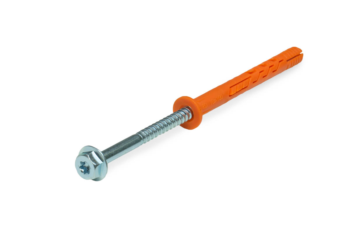 Рамный дюбель, шуруп с п/ш под ключ/TX, 10x100 RD-H, НЕЙЛОН EКТ (упак/25шт)