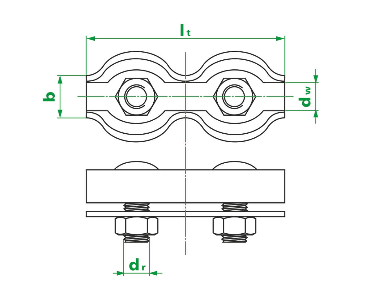 Зажим для стальных канатов 4 мм, двойной, оцинк. (упак/50шт)