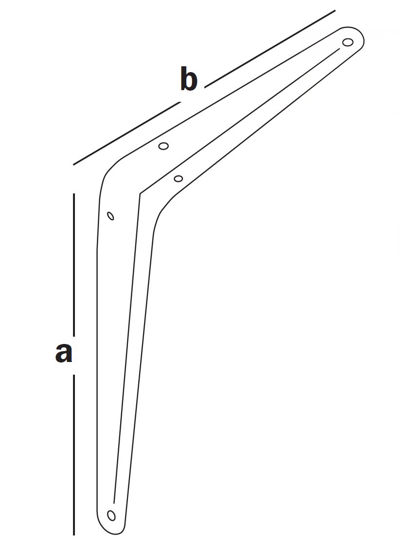 Кронштейн стальной с ребром жесткости, белый 250x300мм (шт)