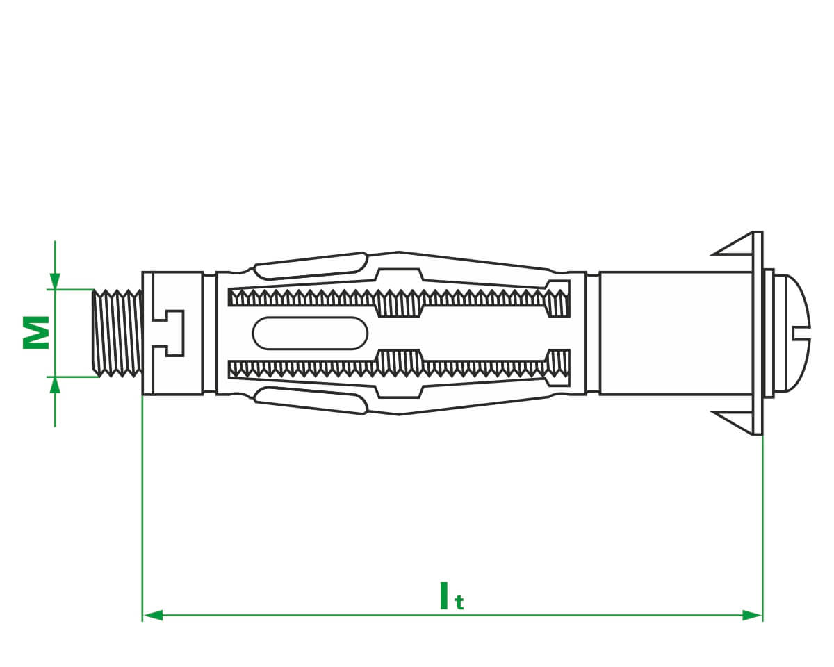 Дюбель металлический 5х65 мм, для пустотелых конструкций, ЕКТ (упак/6шт)